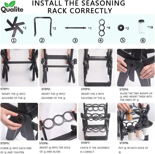 18 pcs 360° Rotating Spice Rack